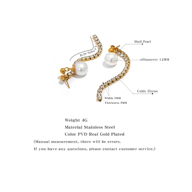 Pearly Zirconia Earring